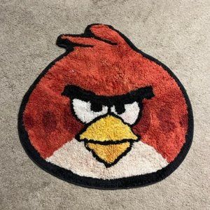 VTG Angry Bird Red Handmade Cotton Area Rug 23x25"